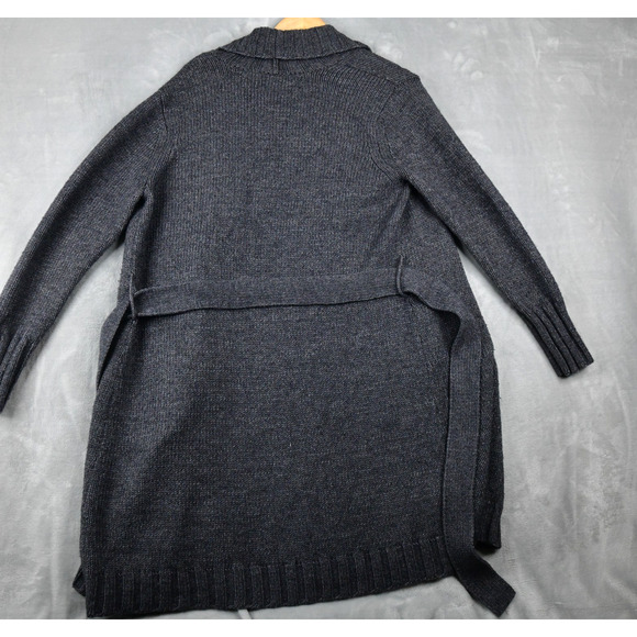 Old Navy Cardigan Womens Extra Large Dark Gray Open Front Belted Pockets - Picture 4 of 6